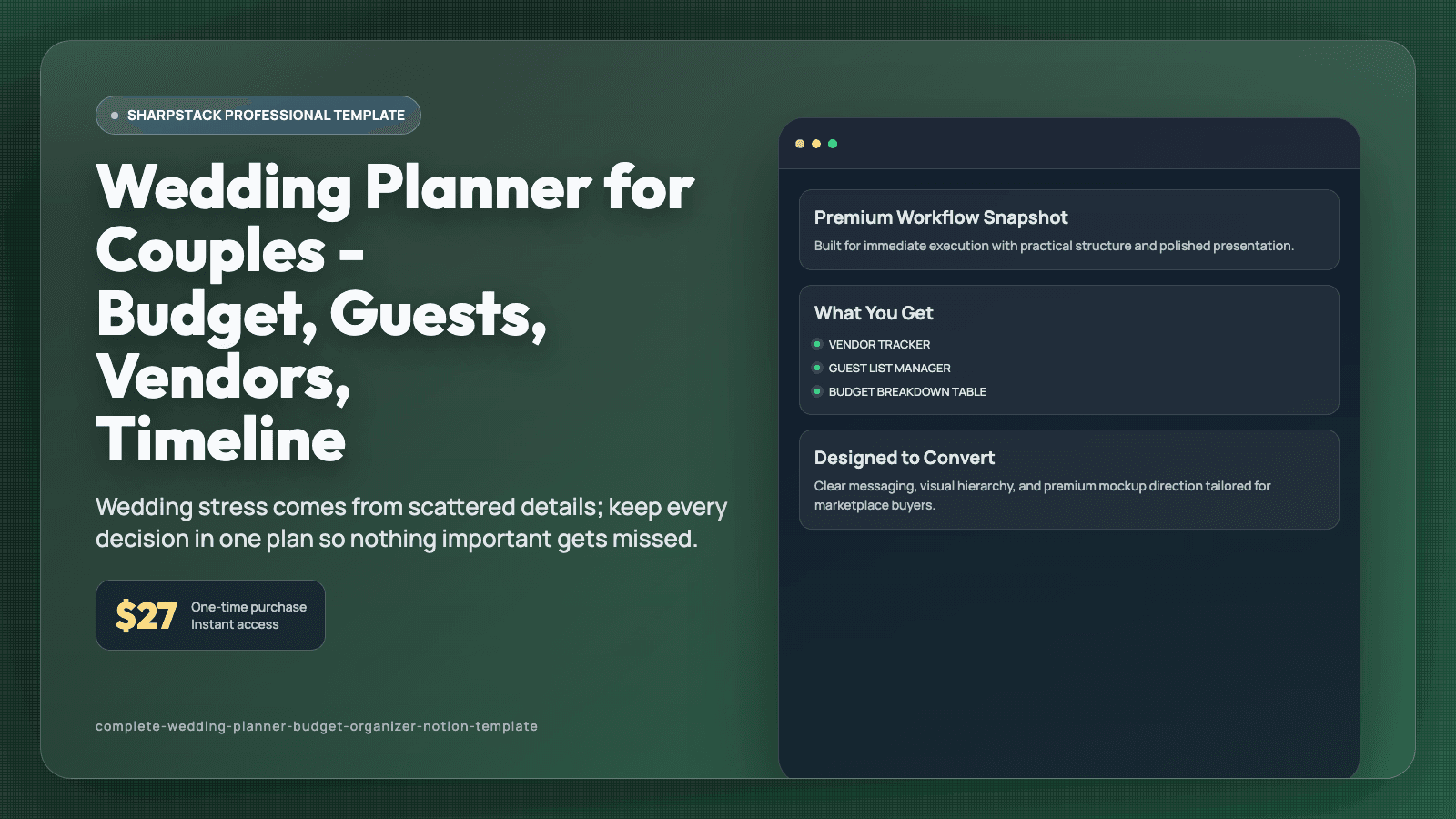 Wedding Planner for Couples - Budget, Guests, Vendors, Timeline
